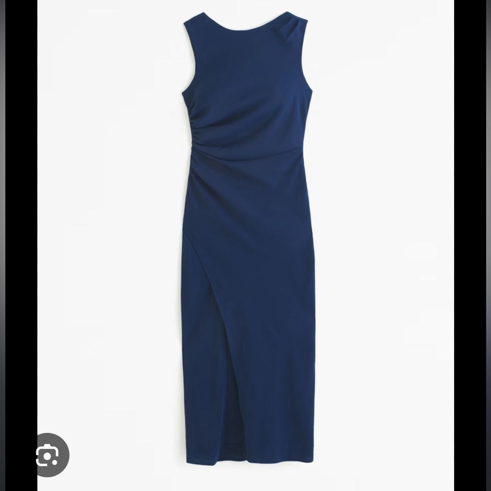 Abercrombie & Fitch Dress Backless Sleeveless Midi- Grad -Navy Blue